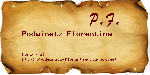 Podwinetz Florentina névjegykártya